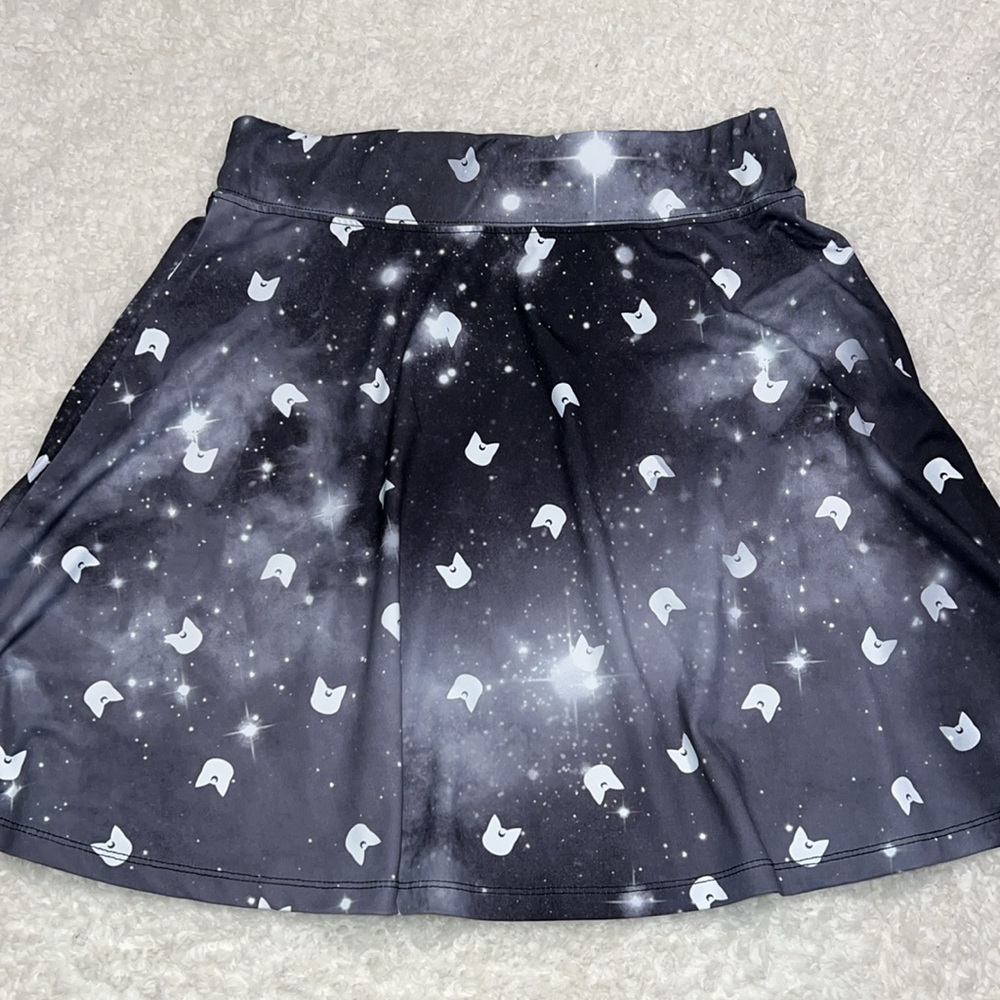 Sailor Moon junior sz medium Luna all over galaxy print skirt elastic waistband